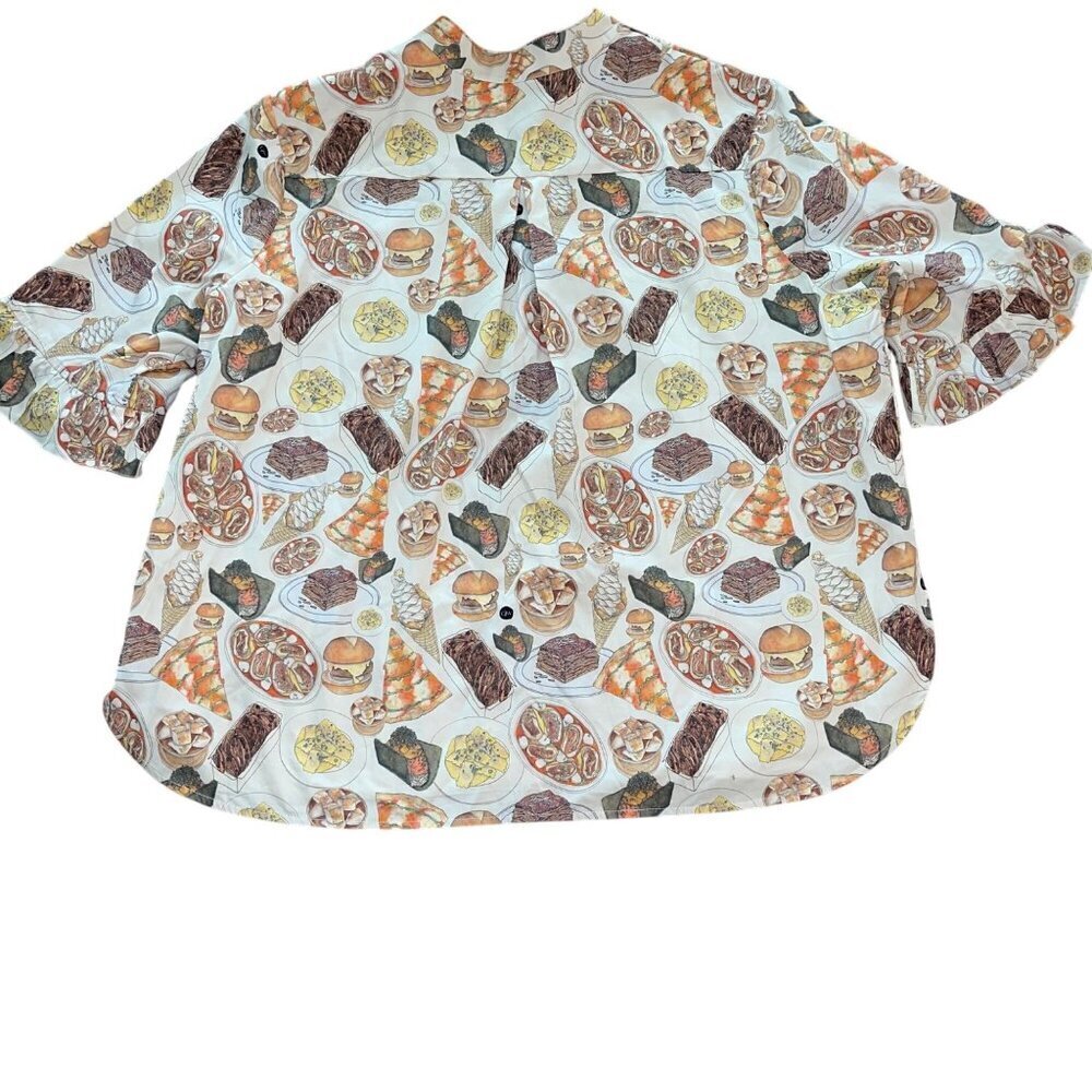 Cjw Womens Pajama Top Size 3XL Multicolor The Carboholic NYC Bites Pure Cotton - Picture 11 of 14